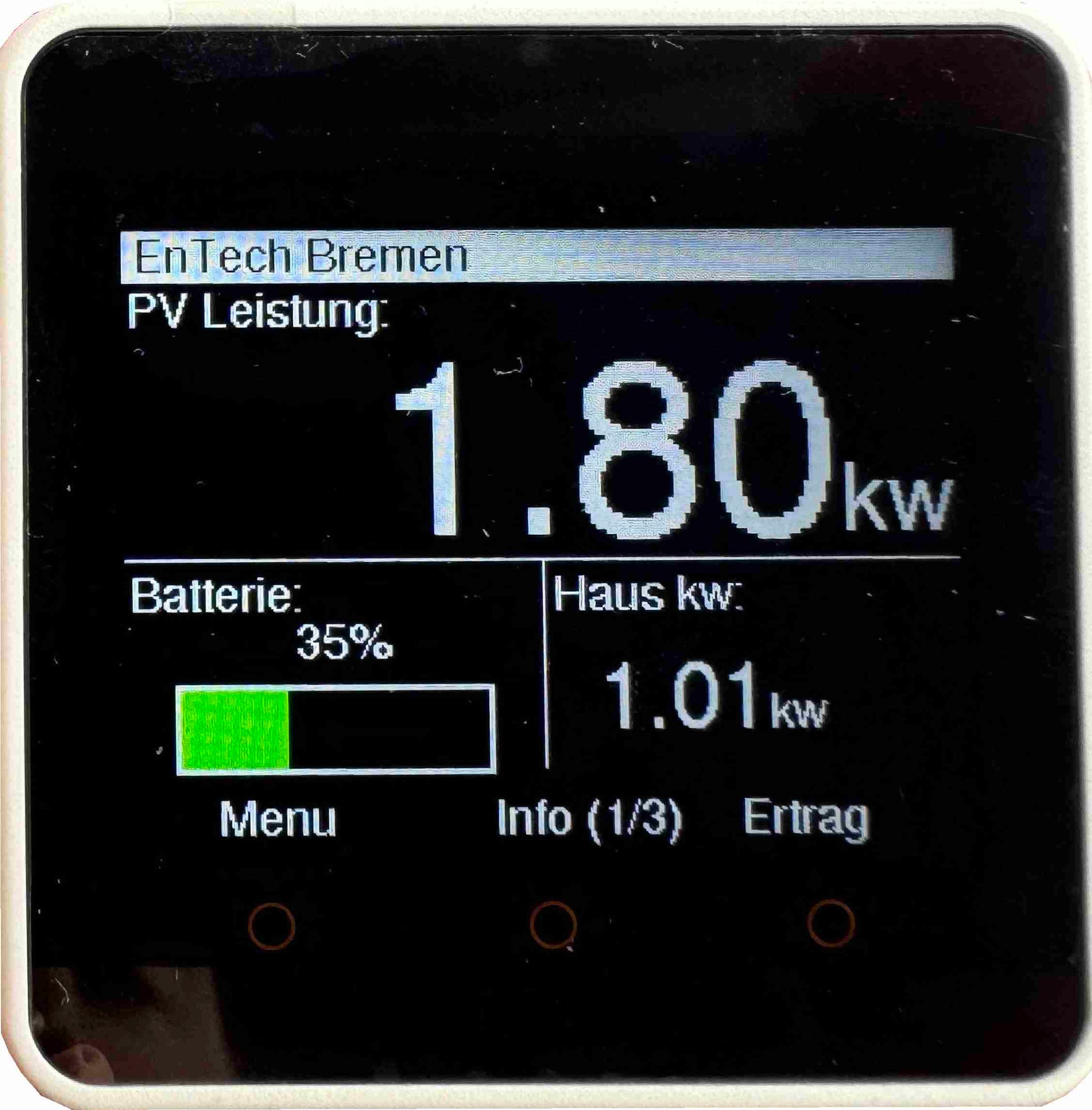 EnTech monitoring für Huawei Systeme - externes Anzeigesystem - Energietechnik Bremen