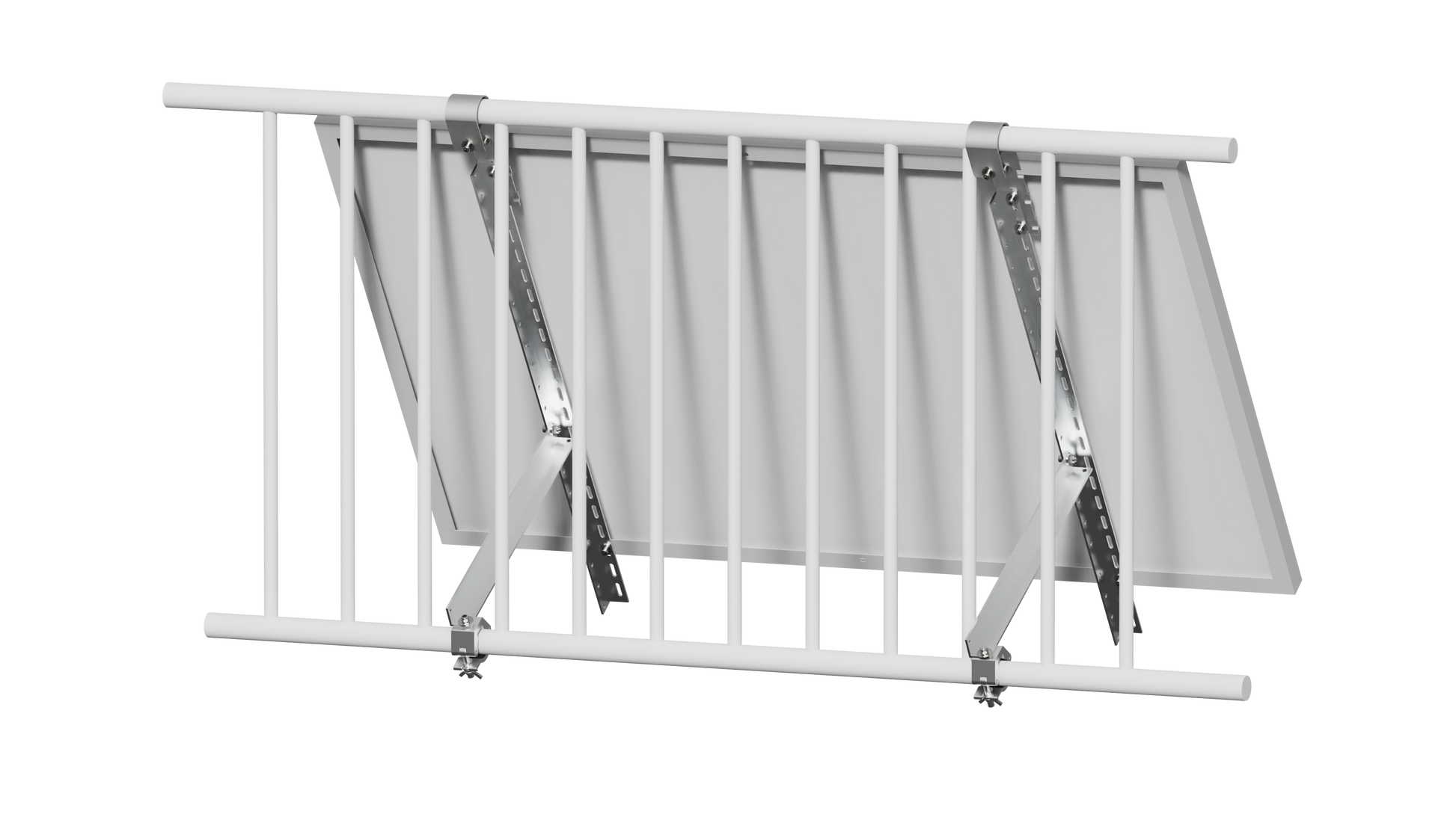 Solarmodulhalter für Balkonkraftwerk - 20° - 60° Neigung - Aluminium - Balkongeländerhalter - Energietechnik Bremen