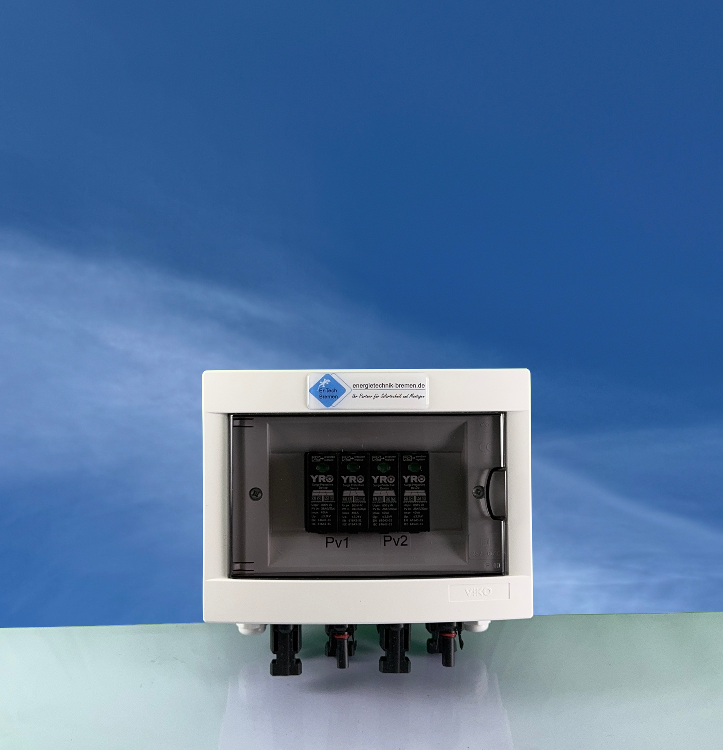 Überspannungsschutz - Solar / PV - GAK- einfach - IP40 - 2 Strings - DC 800V pro String - Typ II - Energietechnik Bremen