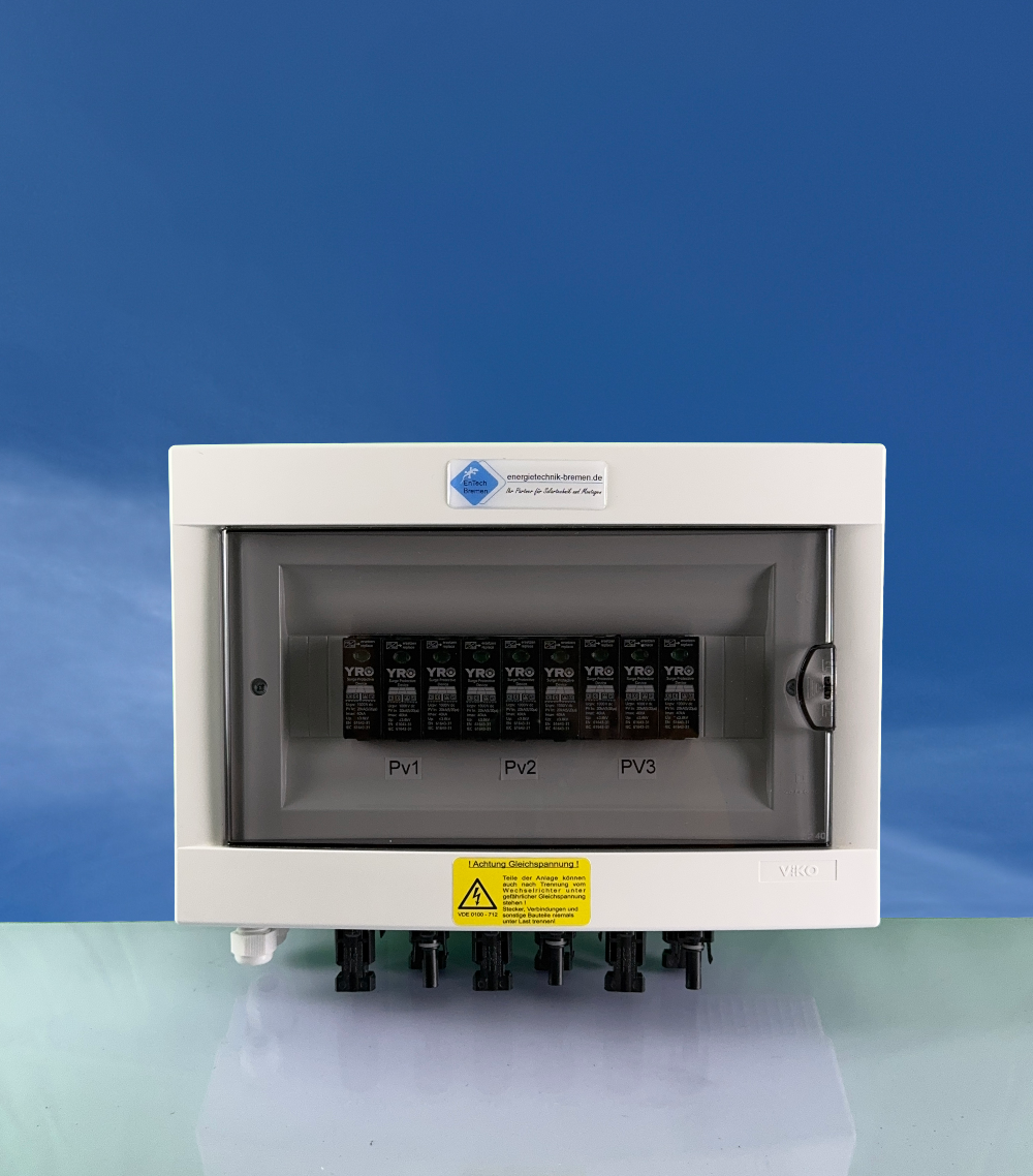 Überspannungsschutz - GAK - PV / Solar - IP40 - 3 Strings 1000V DC, Typ I+II - ohne Trennschalter - Energietechnik Bremen