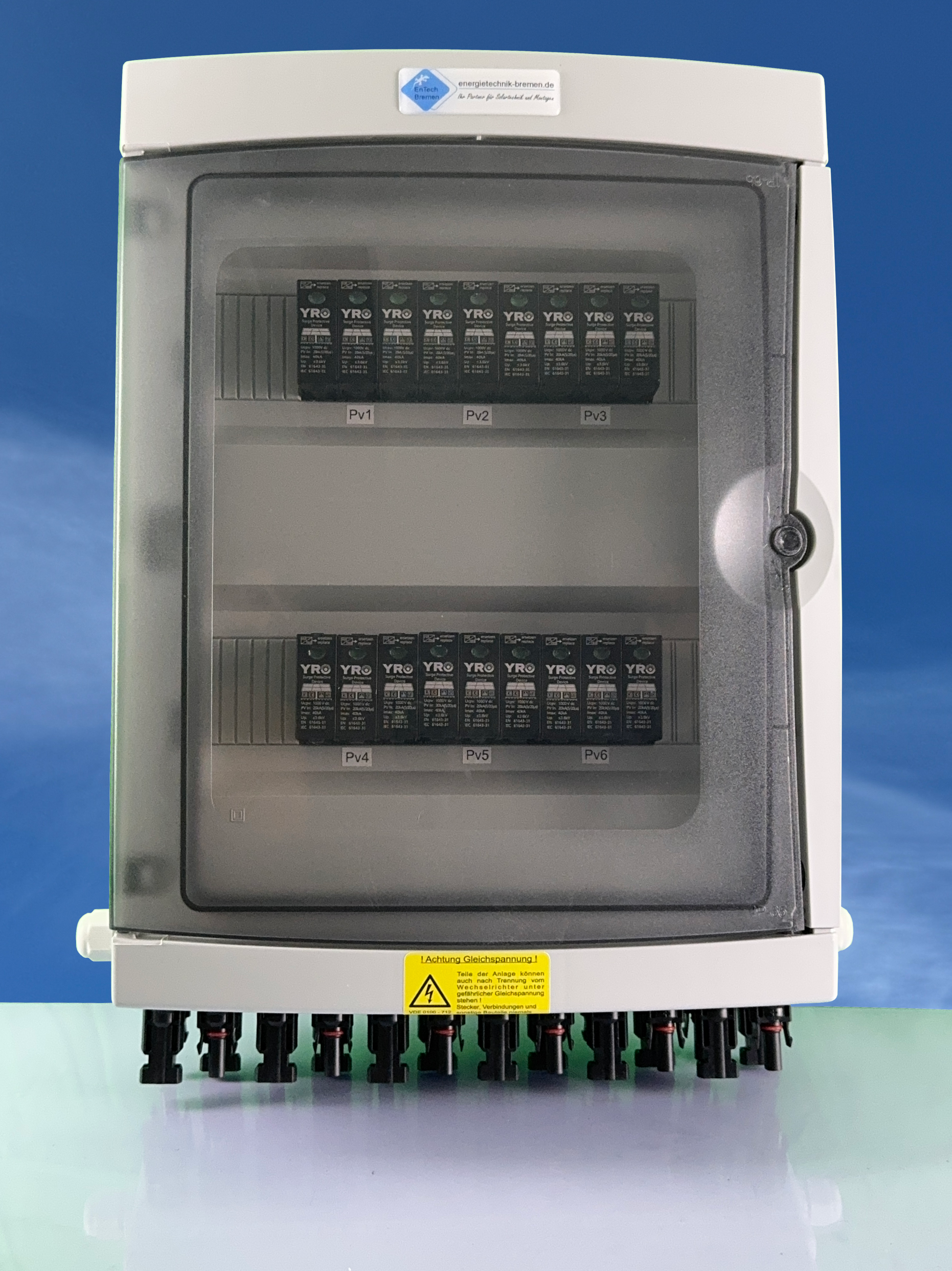 Überspannungsschutz - Solar / PV - Anschlusskasten - 6 Strings - DC 1000V - Typ I+II - IP65 - Energietechnik Bremen
