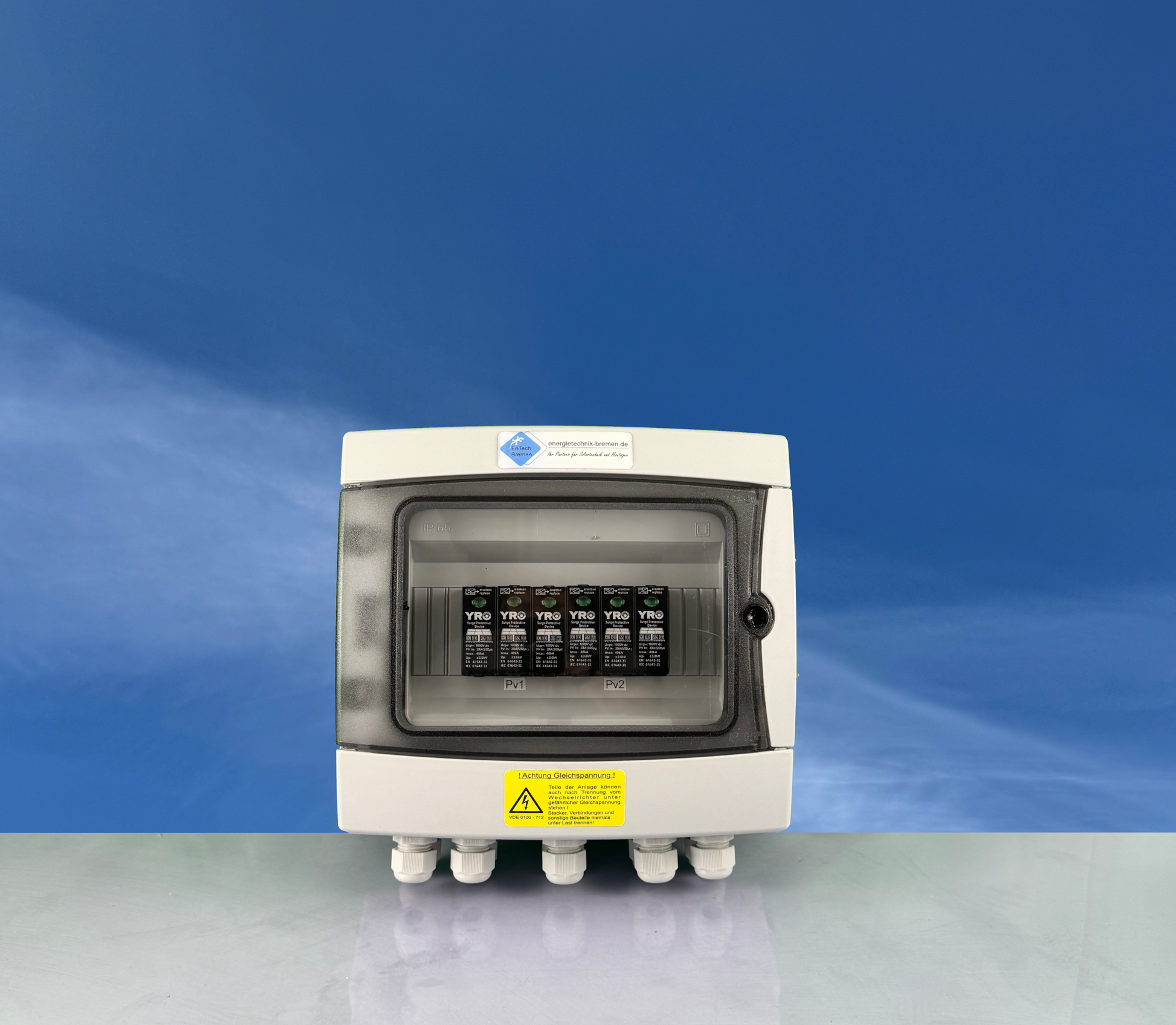 Überspannungsschutz - GAK - PV / Solar - IP65 - 2 Strings, 1000V DC, Typ I+II - Direktanschluss - Energietechnik Bremen