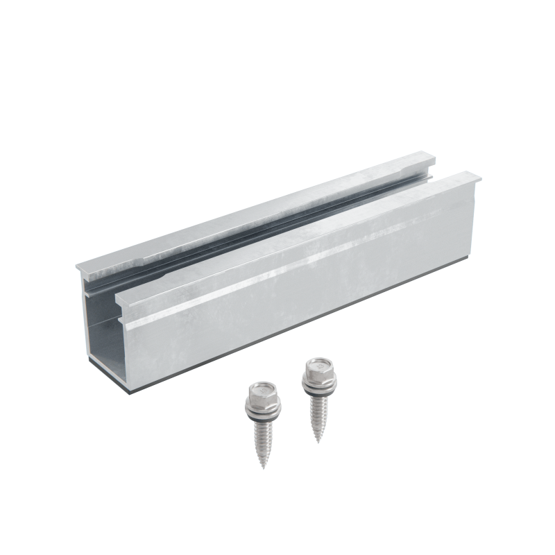 Alumero EasyBRACKET Trapezblech Kurzschiene 2.1 T, Länge 150 mm - Energietechnik Bremen