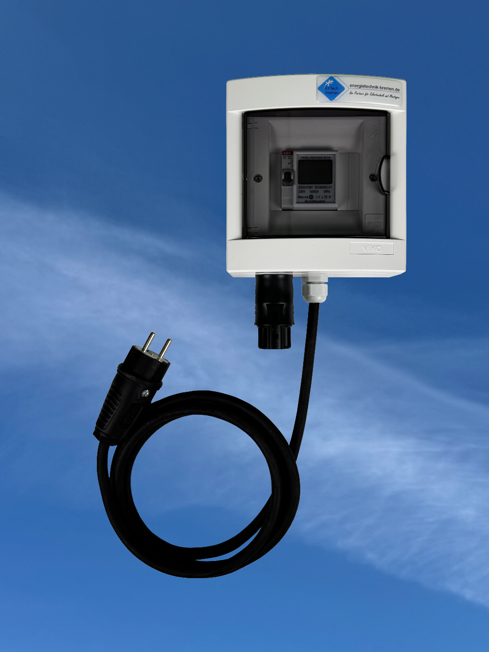 Strom- / Einspeisezähler - Balkonkraftwerk - Anschlusskasten - Betteri BC01 / Schuko-Stecker - IP40 - Energietechnik Bremen