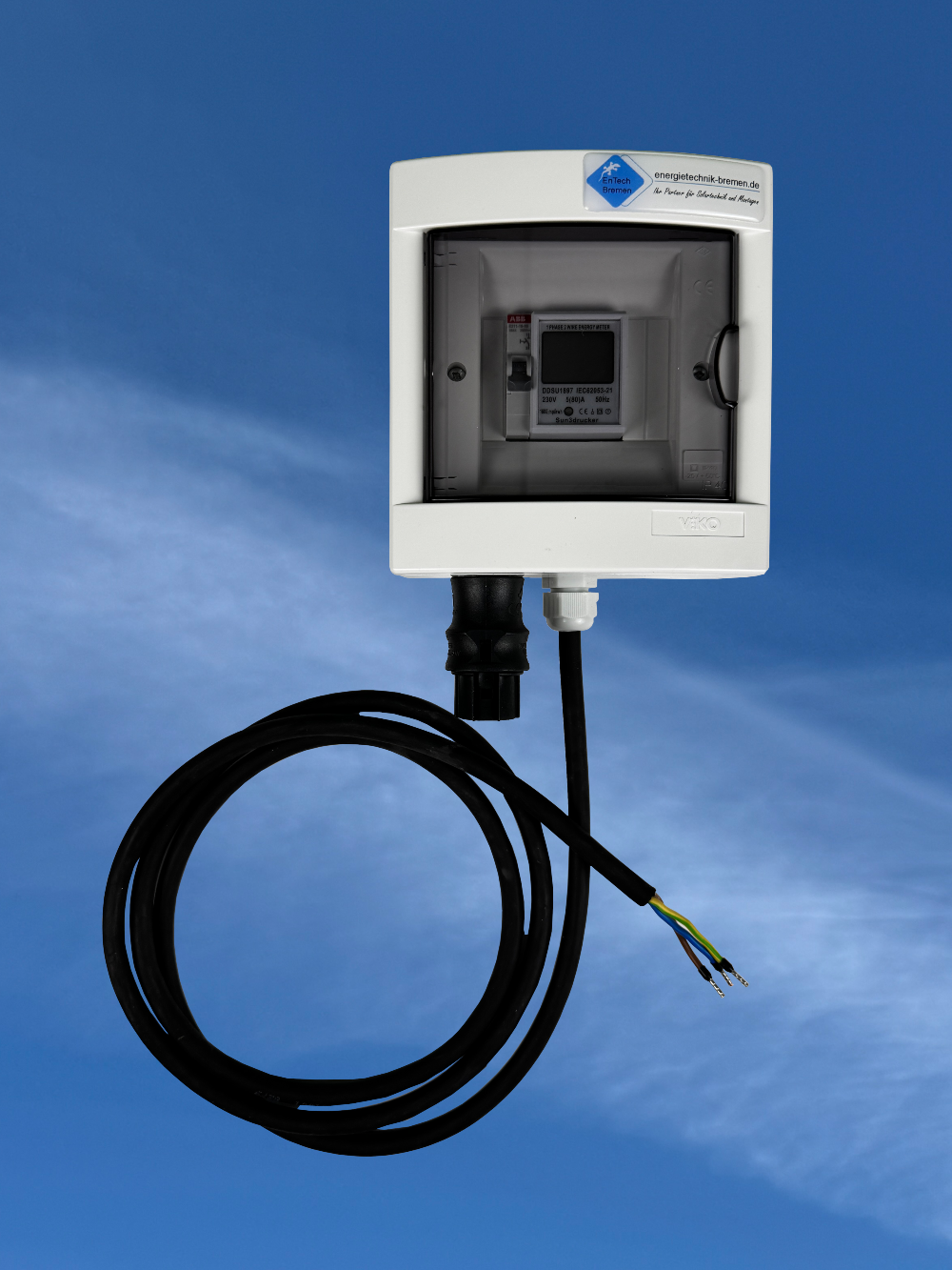 Strom- / Einspeisezähler - Balkonkraftwerk - Anschlusskasten - Wieland - IP40 - Ende offen 1,.5m - Energietechnik Bremen